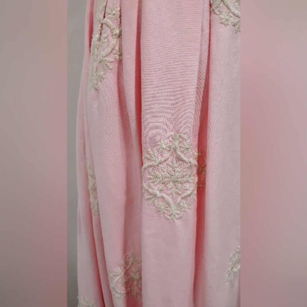 PINK LINEN BLEND PLEATED FULL SKIRT NWT - Picture 10 of 10